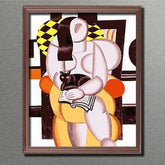 Painting by Numbers Pictures Woman with Cat Abstract